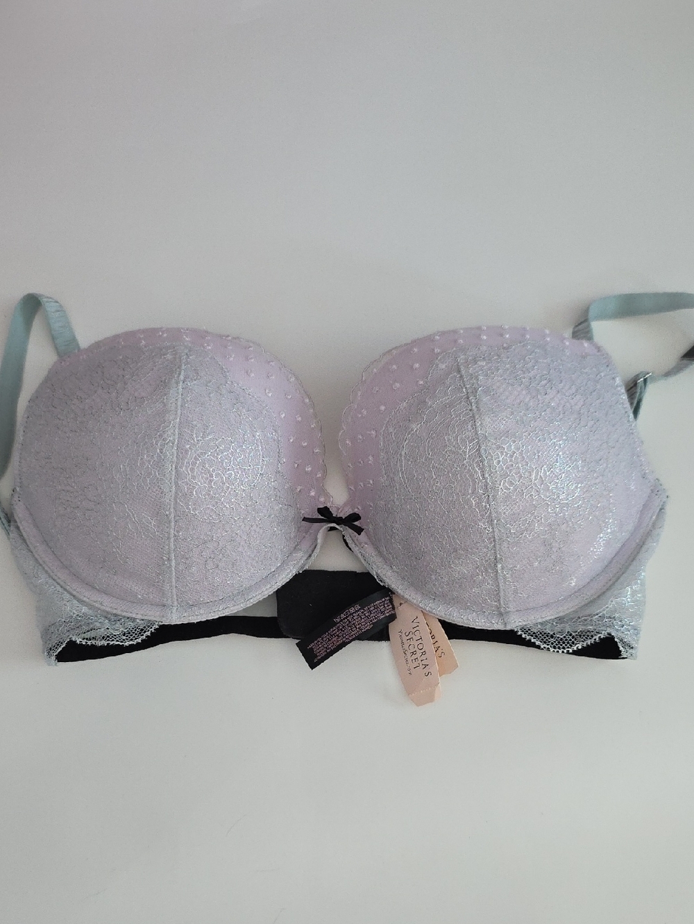 Victoria's Secret Lavender Lace Push-Up Bra with Dot Detail